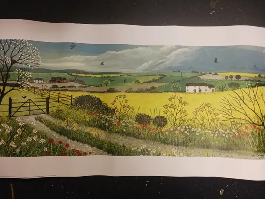 JO GRUNDY SIGNED 'CANOLA FIELDS' ART PRINT (51 X 100CM)