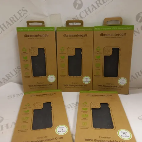 BOX OF 5 GRENAN 100% BIODEGRADEABLE PHONE CASES FOR VARIOUS IPHONES
