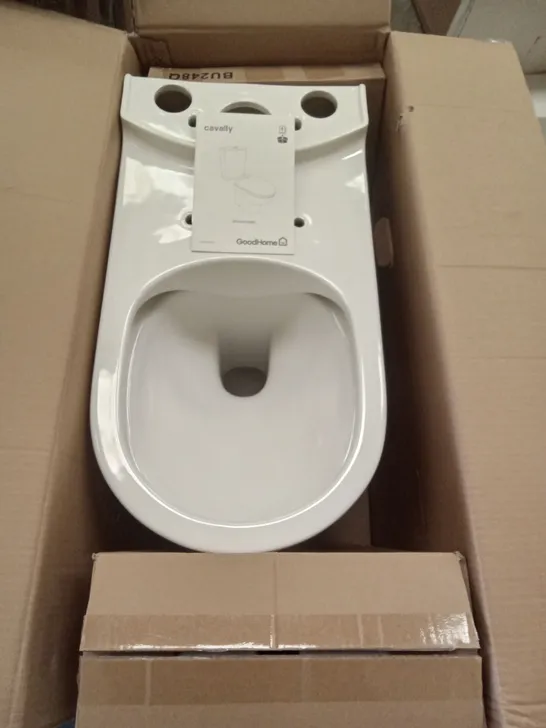 BOXED CAVALLY RIMLESS RAISED CLOSE COUPLED TOILET - WHITE