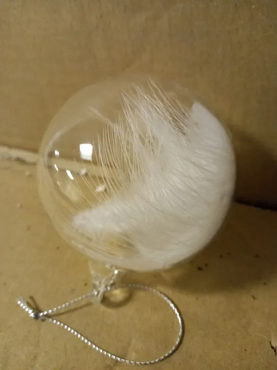 GLASS FEATHER BAUBLE RRP £30