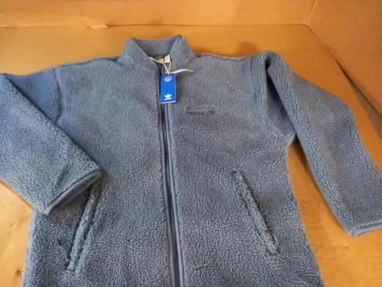 ADIDAS BLUE SHERPA JACKET IN BLUE - UK XS