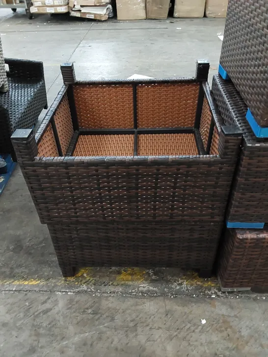 2 X BROWN RATTAN FOOTSTOOLS 