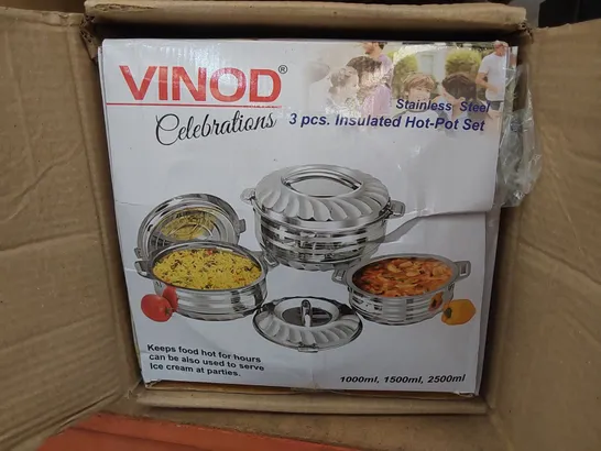 BOXED VINOD 25L STAINLESS STEEL HOT-POT SET 