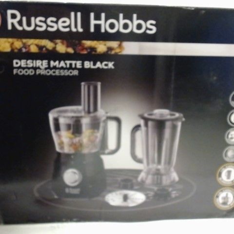 RUSSELL HOBBS 24732 DESIRE FOOD PROCESSOR, 1.5 LITRE FOOD MIXER WITH 5 CHOPPING, SLICING AND DOUGH ATTACHMENTS, MATTE BLACK, 600 W