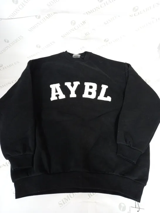 AYBL VARSITY OVERSIZED SWEATSHIRT IN BLACK - SMALL