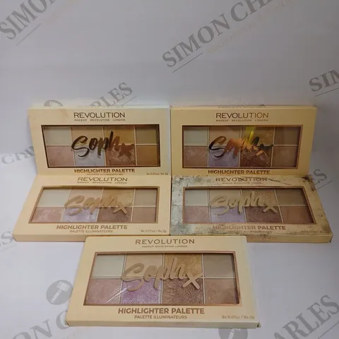 BOX OF 5 REVOLUTION SOPH X HIGHLIGHTER PALETTES