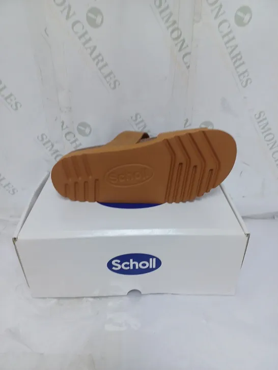 BOXED SCHOLL SOFTSTEP LADIES SANDALS BUCKLE FASTENING SIZE 6 TAN