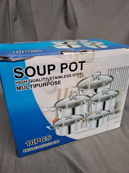 BOXED 10 PIECE SOUP POT 