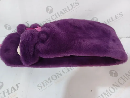 BOXED LONG PLUSH HOT WATER BOTTLE IN PURPLE