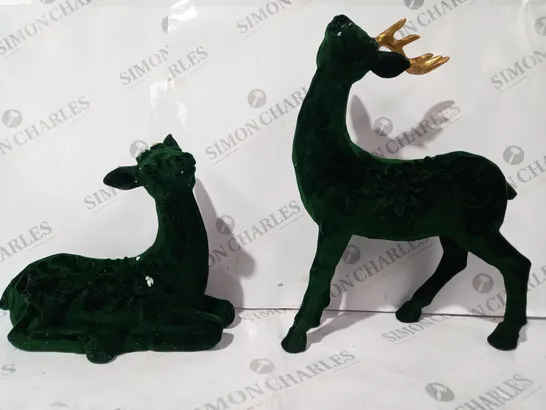 BOXED ALISON CORK SET OF 2 VELVET HENRY STAGS