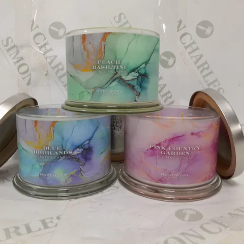 BOXED HOMEWORX BY HARRY SLATKIN SET OF 3 SCENTED CANDLES