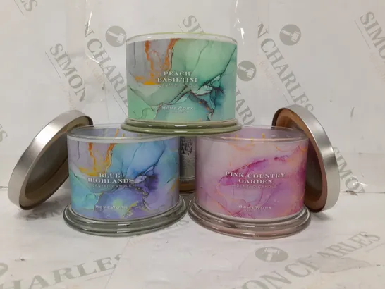 BOXED HOMEWORX BY HARRY SLATKIN SET OF 3 SCENTED CANDLES