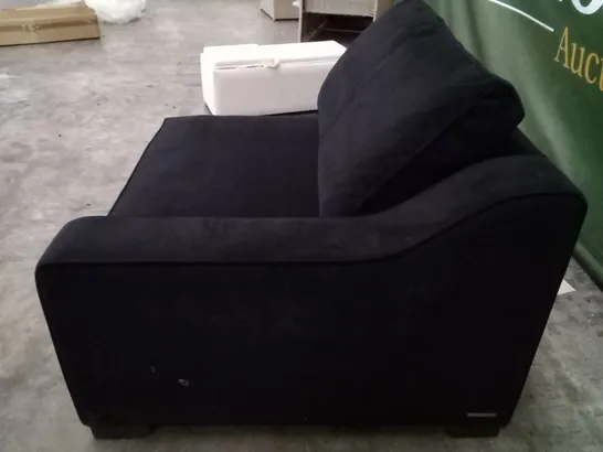 QUALITY THE LOUNGE CO DESIGNER RHF SECTION SOFA - BLACK FABRIC 