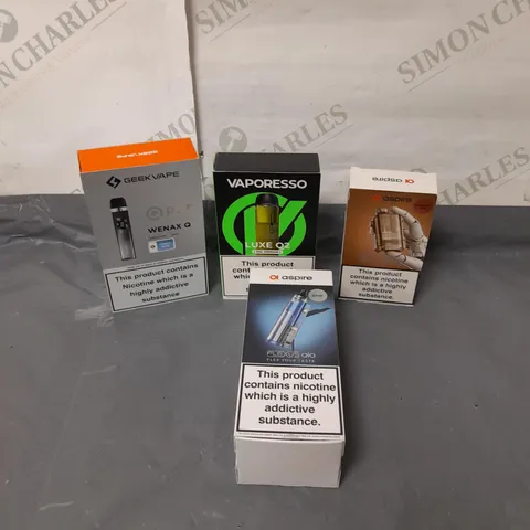 BOX OF APPROXIMATELY 10 ASSORTED E-CIGARATTES TO INCLUDE GEEK VAPE, VAPORESSO, ASPIRE ETC