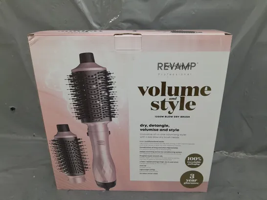 BOXED REVAMP PROFESSIONAL VOLUME AND STYLE 1200W BLOW DRY BRUSH 