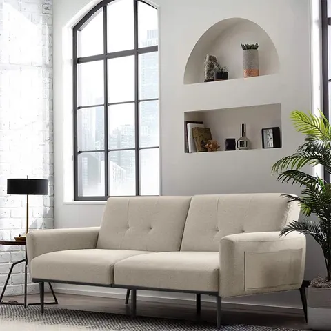 BOXED HEWSON 3-SEATER CLIC CLAC SOFA BED BEIGE