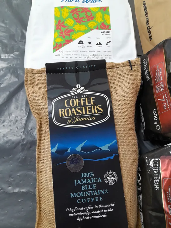 LOT OF 5 ASSORTED PACKS OF COFFEE INCLUDES LAVAZZA ESPRESSO AND THIRD WAVE BEANS