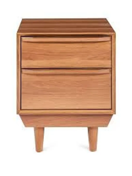 MARCEL 2 DRAWER BEDSIDE CHEST - WALNUT