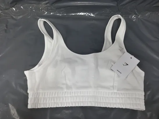 GYMSHARK SWEATSHIRT BRALETTE IN WHITE - MEDIUM