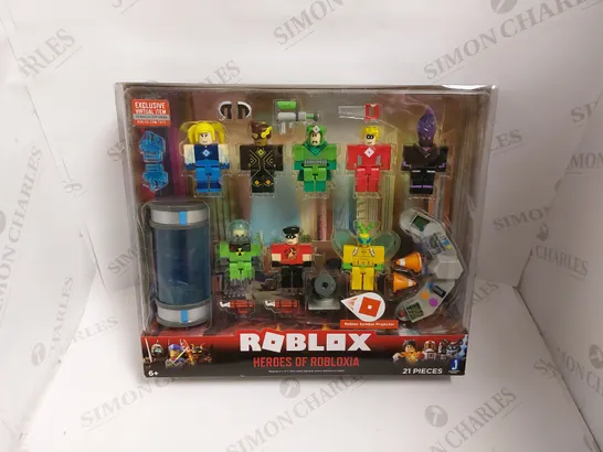 BRAND NEW BOXED ROBLOX HEROES OF ROBLOXIA 21 PIECES AGES 6+