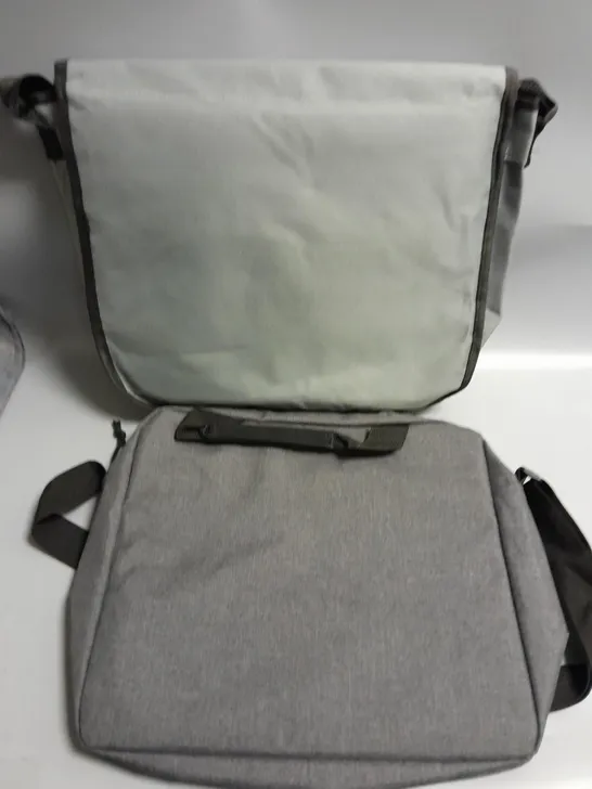 LOT OF 2 GREY MESSENGER BAGS