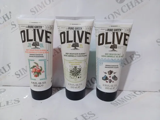 KORRES PURE GREEK OLIVE OIL ANTI-WRINKLE BODY CREAM TRIO