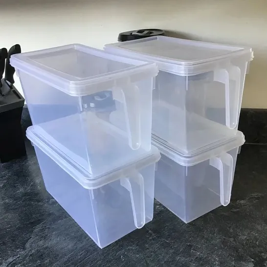 BOXED STORAGE BOX WITH LID 4 PACK (1 BOX)