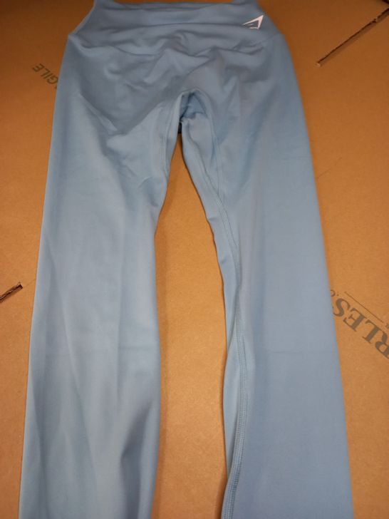 STYLE OF GYMSHARK BLUE/LOGO FITNESS LEGGINGS - SMALL