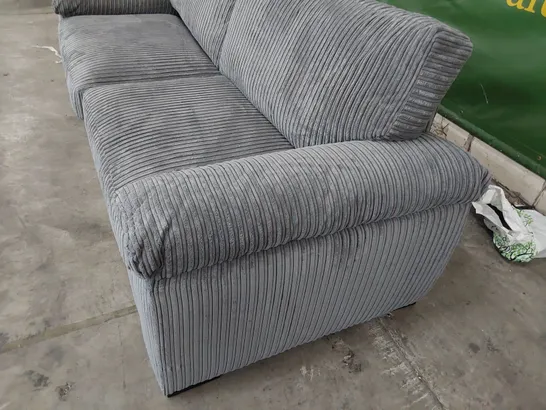 DESIGNER THREE SEATER SOFA GREY JUMBO CHORD