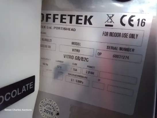 COFFETEK VITRO BEAN TO CUP & HOT DRINK DISPENCER