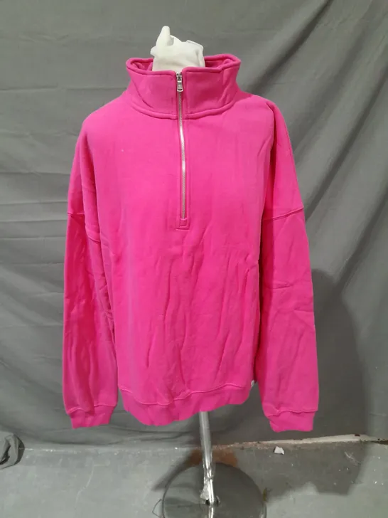 TOG24 CALDENE WOMENS ZIP JUMPER PINK SIZE 14