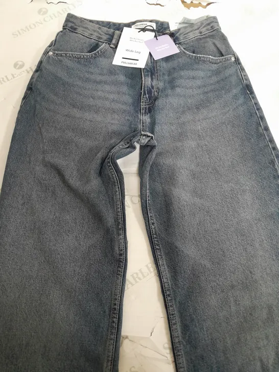 PULL & BEAR WIDE LEG DENIM HIGH RISE JEANS - EUR 38