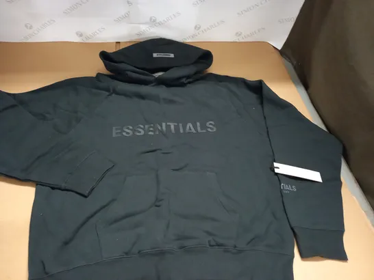 ESSENTIALS FEAR OF GOD BLACK HOODIE - M