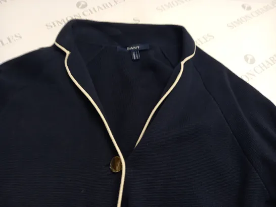 GANT BUTTON FRONT NAVY CARDIGAN - UK L