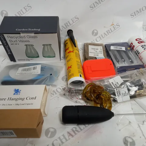  BOX OF ASSORTED HOUSEHOLD ITEMS TOO INCLUDE TOOLS AND GLASSES