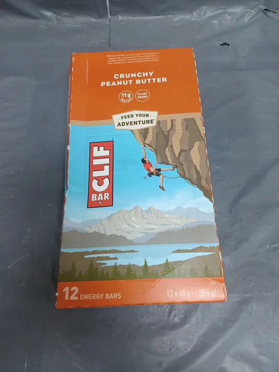 BOX OF 12 CLIF BAR CRUNCHY PEANUT BUTTER ENERGY BARS