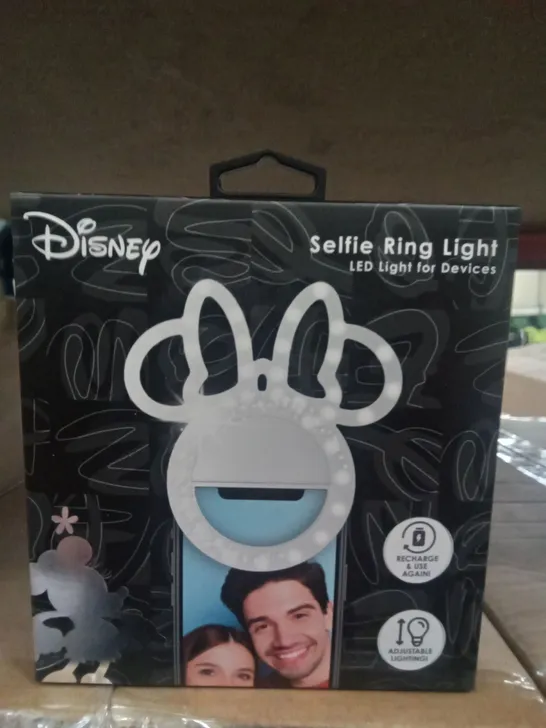 BOX OF APPROXIMATELY 36 ASSORTED DISNEY MINNIE SELFIE RING LIGHTS 