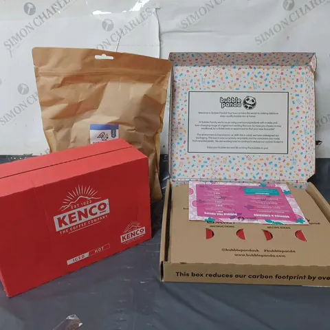 3 ASSORTED TEA AND COFFEE ITEMS TO INCLUDE BUBBLE PANDABERRIES & CHERRIES SET, KENCO ICEHOT COFEE, BIRDHOUSE EARL GREY