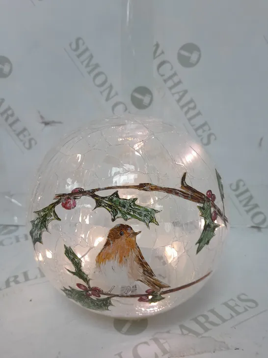 SEASONAL GLASS GLOBE DECORATION WITH LED LIGHTS