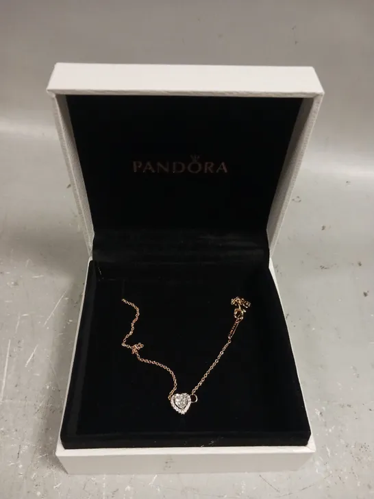 PANDORA HEART STONE PENDANT NECKLACE 