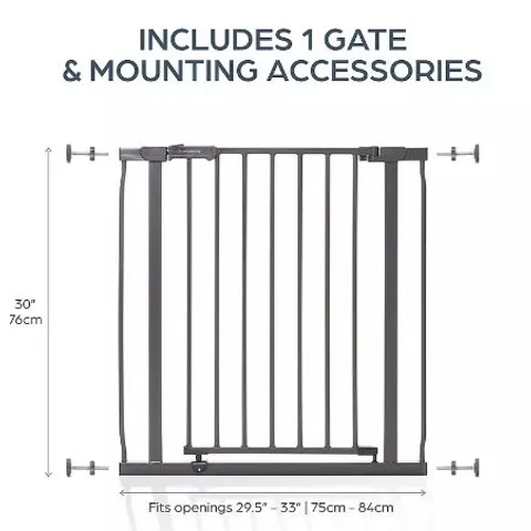 BOXED AVA METAL SAFETY GATE 75-81CM - CHARCOAL