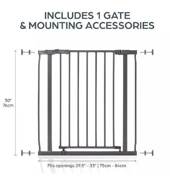 BOXED AVA METAL SAFETY GATE 75-81CM - CHARCOAL