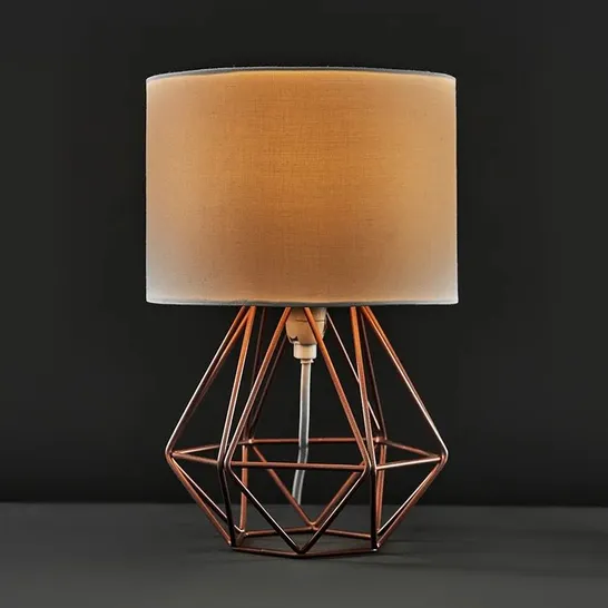 BOXED BARTLET 30CM TABLE LAMP IN COPPER (1 BOX) 