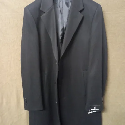 BRAND NEW MOSES KUSHNER 100% WOOL BUTTON FRONT COAT  IN BLACK - XL