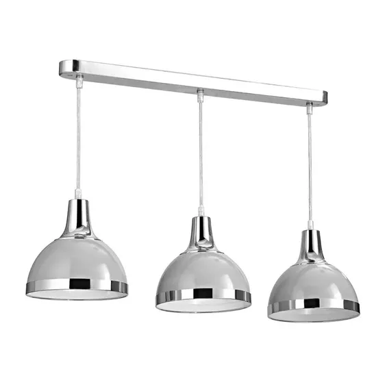 BOXED ELNORA 3-LIGHT CHROME KITCHEN ISLAND PENDANT (1 BOX)