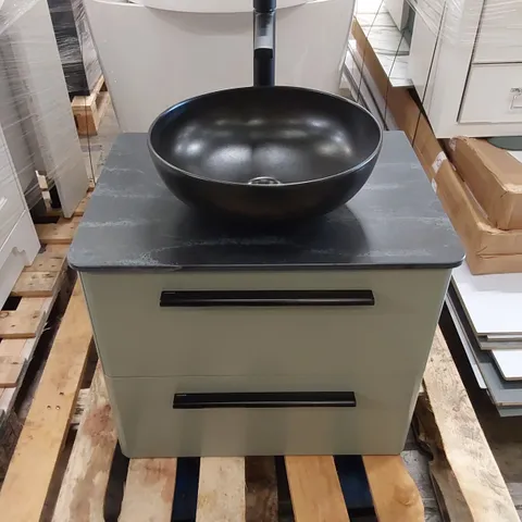 DESIGNER CALYPSO LOW DOWN VANITY UNIT WITH BOWL SINK AND MIXER