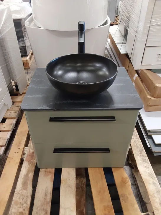 DESIGNER CALYPSO LOW DOWN VANITY UNIT WITH BOWL SINK AND MIXER