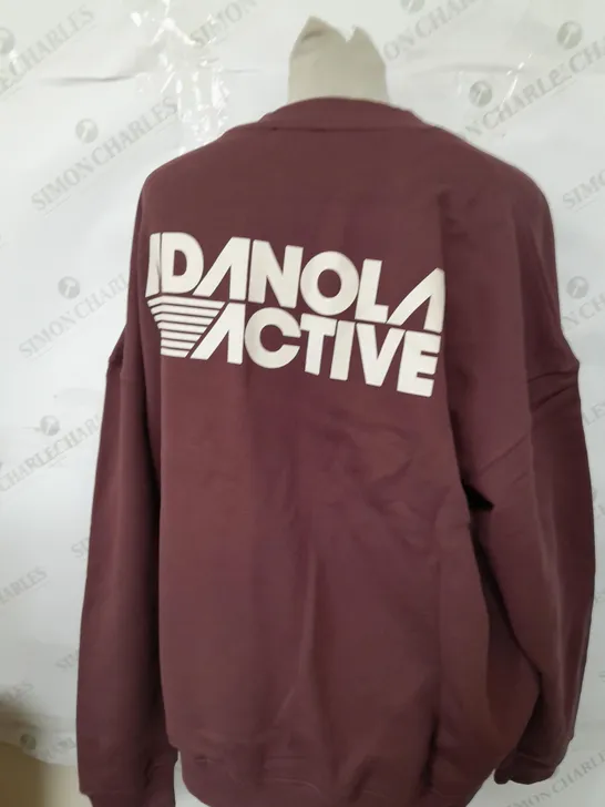 ADANOLA RETRO SPORT OVERSIZED SWEATSHIRT BURGUNDY