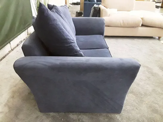 QUALITY DESIGNER 2 SEATER SOFA - DARK BLUE FABRIC