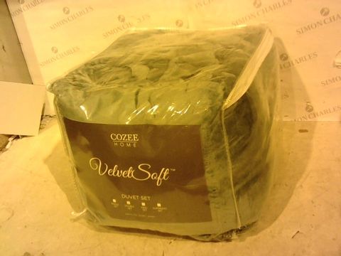 COZEE HOME SUPER SOFT AND FLEECE DUVET SET - DUTY TEAL DOUBLE SIZE